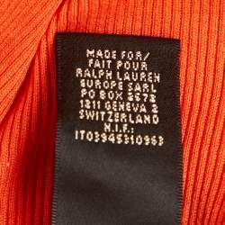 Pre Owned Ralph Lauren Orange Rib Knit Tank Top S