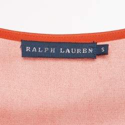 Pre Owned Ralph Lauren Orange Horse and Belt Print Jersey Tank Top S