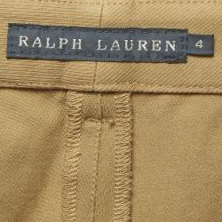 Pre Owned Ralph Lauren Beige Suede Trim Cotton Blend Breeches S