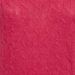 Pre Owned Ralph Lauren Sports Red Wool Cable Knit Sweater M