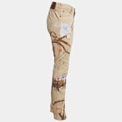 Pre Owned Ralph Lauren Beige Equestrian Print Cotton Thompson 650 Pants M