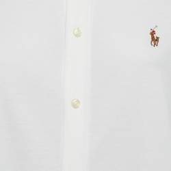Pre Owned Ralph Lauren White Cotton Pique Shirt Dress M