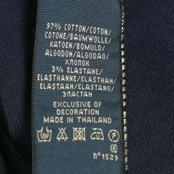Pre Owned Ralph Lauren Blue Logo Metallic Embroidery Cotton Polo T-Shirt XS