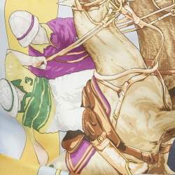 Pre Owned Ralph Lauren Multicolor Printed Silk Leather Trim Halter Neck Top XS