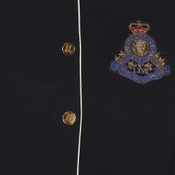 Pre Owned Ralph Lauren Navy Blue/Cream Wool Jacket M