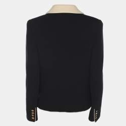 Pre Owned Ralph Lauren Navy Blue/Cream Wool Jacket M