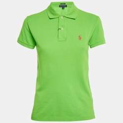 Pre Owned Ralph Lauren Green Logo Embroidered Cotton Classic Fit Polo T-Shirt XS