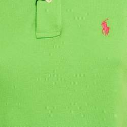 Pre Owned Ralph Lauren Green Logo Embroidered Cotton Classic Fit Polo T-Shirt XS