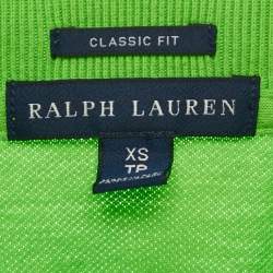 Pre Owned Ralph Lauren Green Logo Embroidered Cotton Classic Fit Polo T-Shirt XS