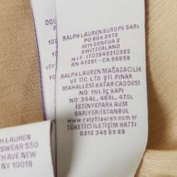 Pre Owned Ralph Lauren Beige Tulle Silk Ruffle Detail Maxi Dress S