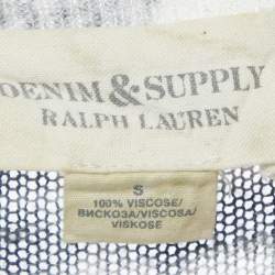 Pre Owned Denim & Supply x Ralph Lauren Grey/White Striped Knit Mini Dress S