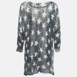 Pre Owned Denim & Supply x Ralph Lauren Grey/White Striped Knit Mini Dress S