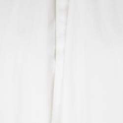 Pre Owned Ralph Lauren White Cotton Draped Collar Short Sleeve Blouse M