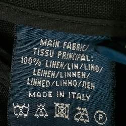 Pre Owned معطف رالف لورين كتان أسود بصفي أزرار متوسط