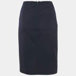 مملوكة مسبقًا Ralph Lauren Navy Blue Gabardine Pencil Skirt M
