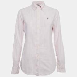 Pre Owned Ralph Lauren Pink Striped Cotton Slim Fit Shirt S
