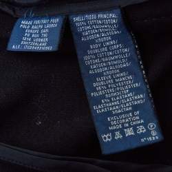 Pre Owned Ralph Lauren Navy Blue Wool Blend Bullion Jacquard Blazer S