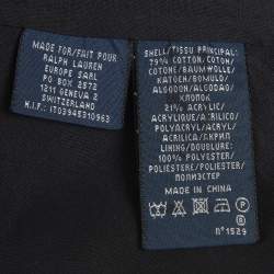 Pre Owned Ralph Lauren Grey Wool Blend RL Embroidered Logo Blazer S