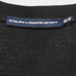 Pre Owned Ralph Lauren Sport Black Jersey V-Neck Top M