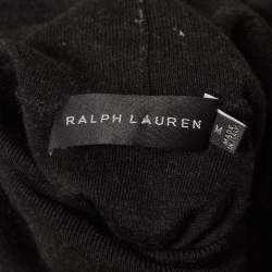 Pre Owned Ralph Lauren Black Wool Turtle Neck Sweatshirt M