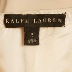 Pre Owned Ralph Lauren Cream Silk Strapless Maxi Dress M