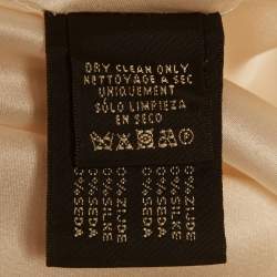 Pre Owned Ralph Lauren Cream Silk Strapless Maxi Dress M