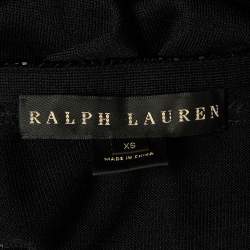 Pre Owned Ralph Lauren Black Silk Knit Embellished Top XS