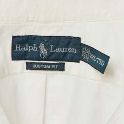Pre Owned Ralph Lauren White Cotton Custom Fit Button Down Shirt XXL