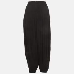 Pre Owned Ralph Lauren Black Crepe Pleated Trousers L