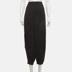 Pre Owned Ralph Lauren Black Crepe Pleated Trousers L