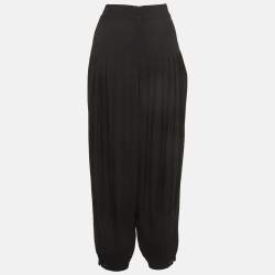 Pre Owned Ralph Lauren Black Crepe Pleated Trousers L