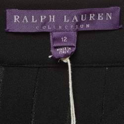 Pre Owned Ralph Lauren Black Crepe Pleated Trousers L