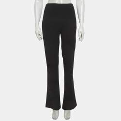 Pre Owned Ralph Lauren Black Stretch Wool Straight Fit Trousers L
