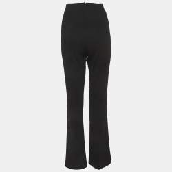 Pre Owned Ralph Lauren Black Stretch Wool Straight Fit Trousers L