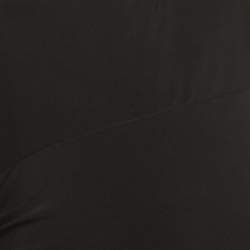 Pre Owned فستان لورين رالف لورين جيرسي مزين باللون الأسود بتفصيل شق ماكسي مقاس متوسط - ميديوم