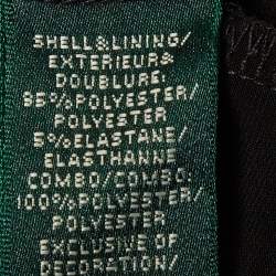 Pre Owned فستان لورين رالف لورين جيرسي مزين باللون الأسود بتفصيل شق ماكسي مقاس متوسط - ميديوم