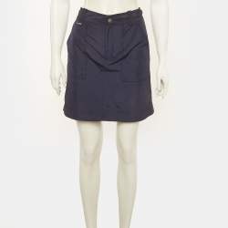 Pre Owned Ralph Lauren Navy Blue Nylon Mini Skirt M