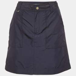 Pre Owned Ralph Lauren Navy Blue Nylon Mini Skirt M