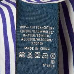 Pre Owned Ralph Lauren Navy Blue & White Striped Cotton Shirt M