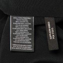 Pre Owned Ralph Lauren Black Crepe Cape Detail Belted Midi Dress M