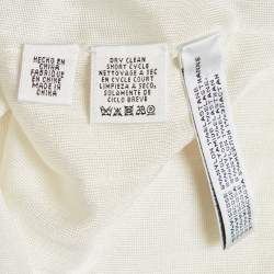 Pre Owned Ralph Lauren White Pointelle Knit Mini Dress L