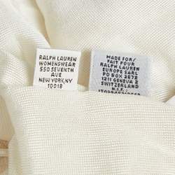 Pre Owned Ralph Lauren White Pointelle Knit Mini Dress L