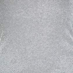 Ralph Lauren Grey Rib Knit Bead Embellished Sleeveless Tank Top S