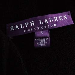 Pre Owned Ralph Lauren Black Patterned Silk Mesh Long Sleeve Top S