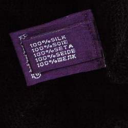 Pre Owned Ralph Lauren Black Patterned Silk Mesh Long Sleeve Top S