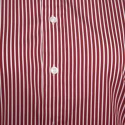 Pre Owned Ralph Lauren Red and White Striped Long Sleeve Button Front Shirt S