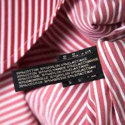 Pre Owned Ralph Lauren Red and White Striped Long Sleeve Button Front Shirt S