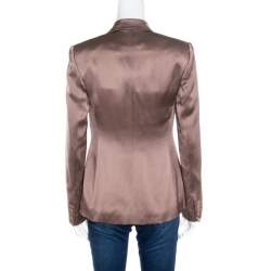 Pre Owned Ralph Lauren Hazelnut Silk Satin Benita Blazer S
