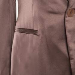 Pre Owned Ralph Lauren Hazelnut Silk Satin Benita Blazer S