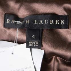 Pre Owned Ralph Lauren Hazelnut Silk Satin Benita Blazer S